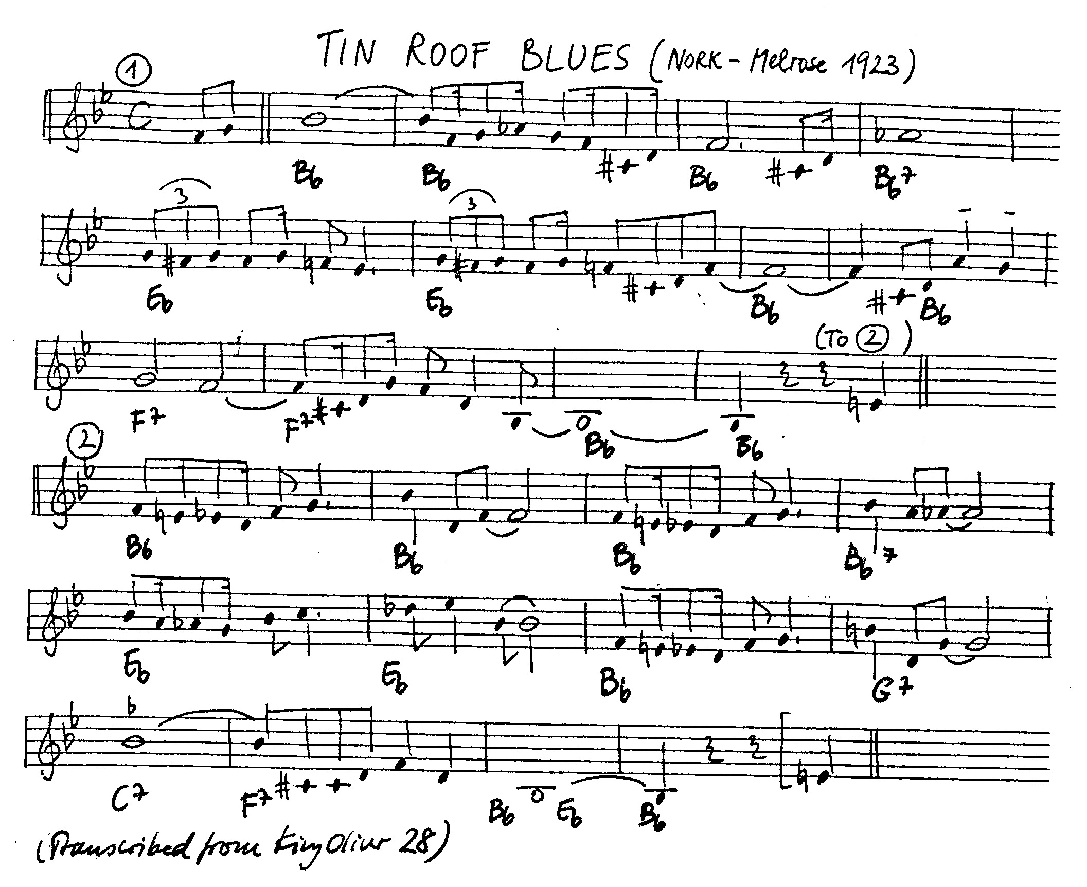 tin roof blues leadsheet – book us for your next 20s or gatsby event